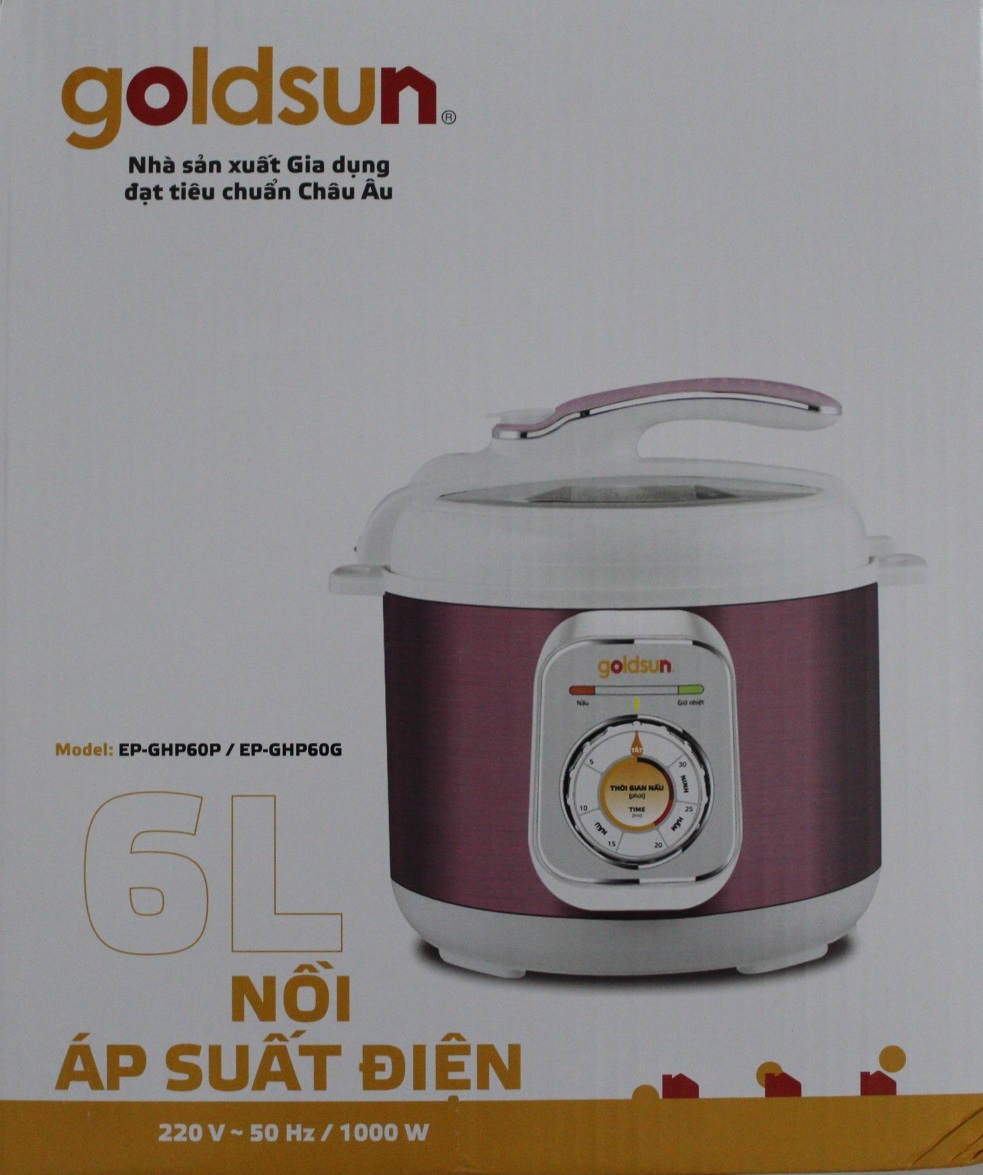 Nồi Áp Suất Điện Goldsun EP-GHP60 (6 lít) - Màu Ngẫu Nhiên - Chính Hãng