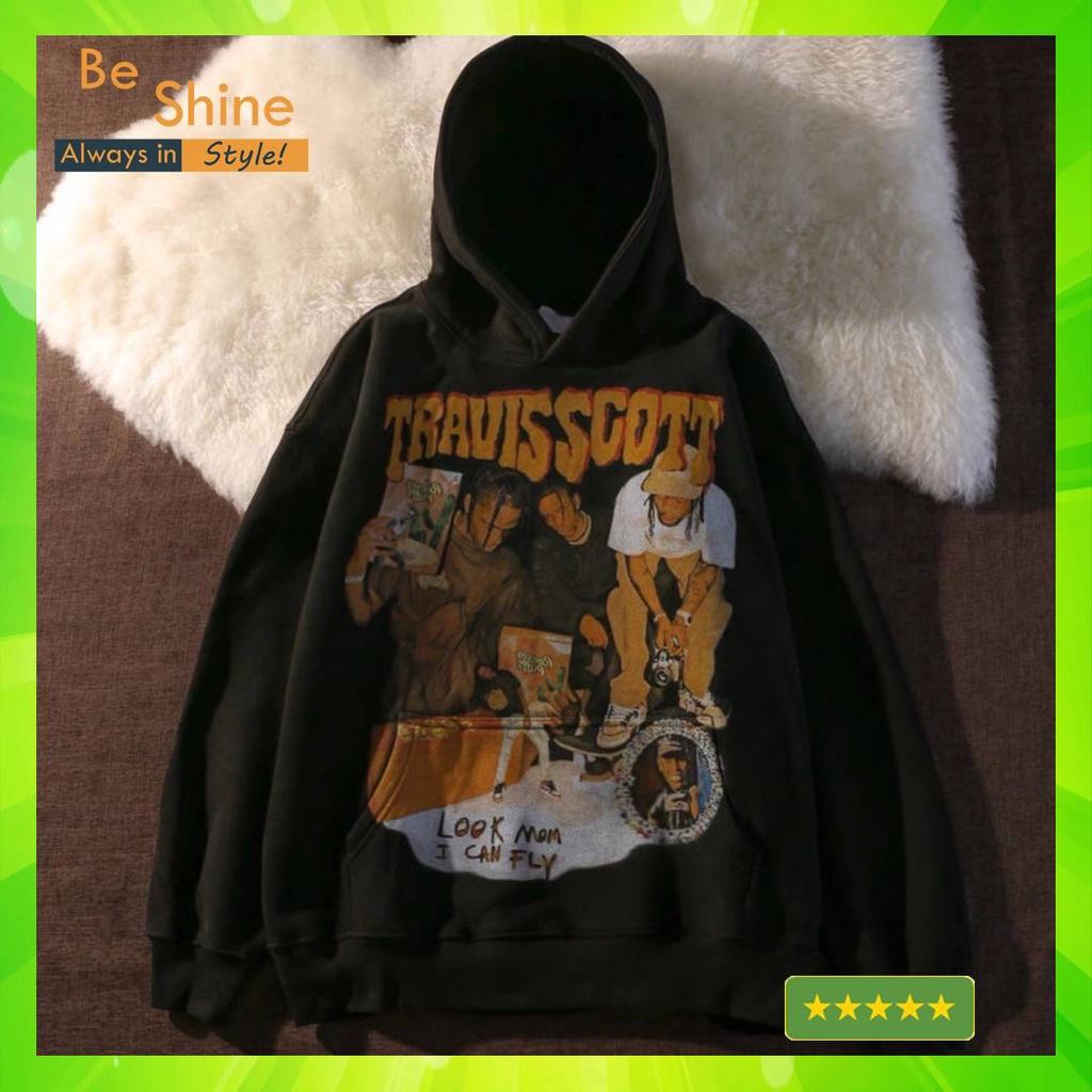 Áo Nỉ Hoodie có mũ Travis Scott, Hoodie Nam Nữ Form Rộng Unisex, chất nỉ bông - Beshine Store