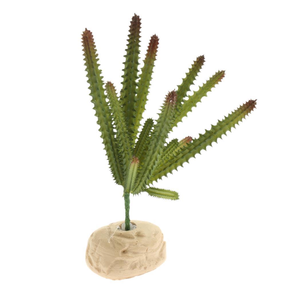 Plastic Terrarium Lifelike Plant Decorative Ornament for Reptile