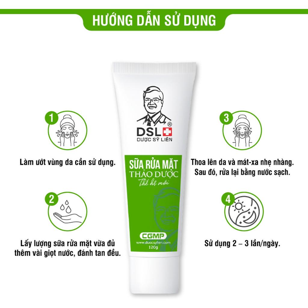 Sữa rửa mặt thảo dược 120g Dược Sĩ Liên dịu nhẹ ngừa mụn giảm mụn mờ nám trắng da chiết xuất thiên nhiên