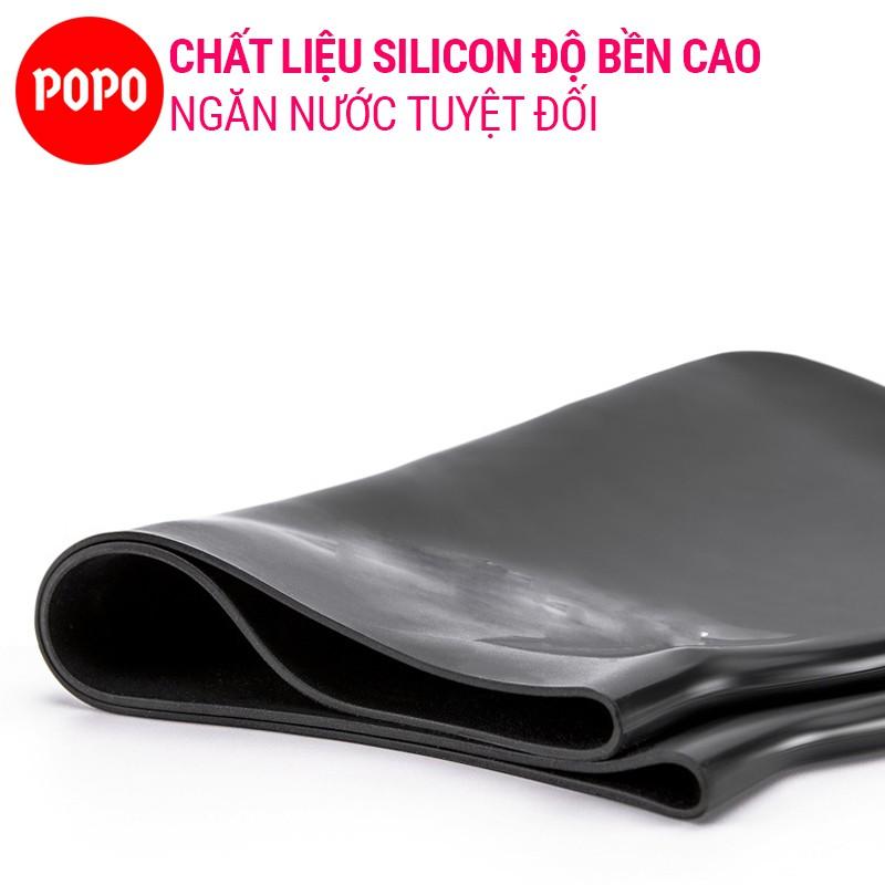 Mũ bơi người lớn silicone POPO CA31 cho nam, nữ trẻ em trên 6 tuổi ngăn nước