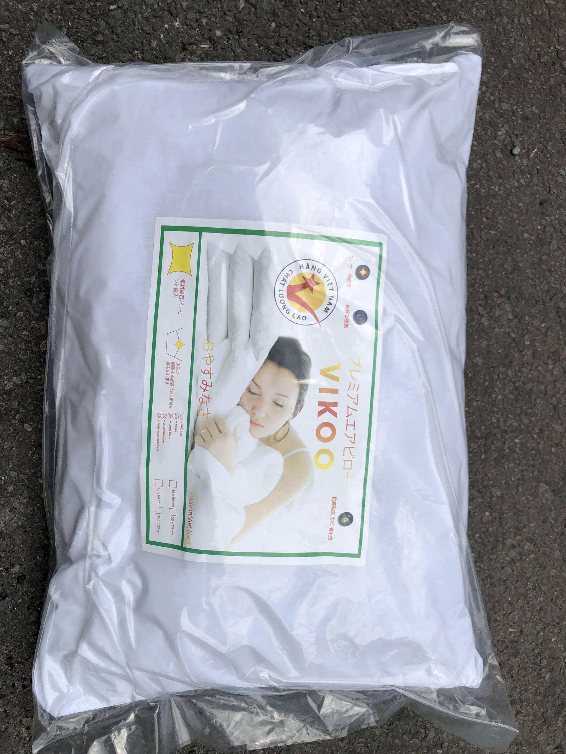 Ruột Gối Hơi Bông Cao Cấp VIKOO Tiêu Chuẩn Khách Sạn Kích Thước 40_60cm, 50cm_70cm Độ cao gối 13cm_18cm
