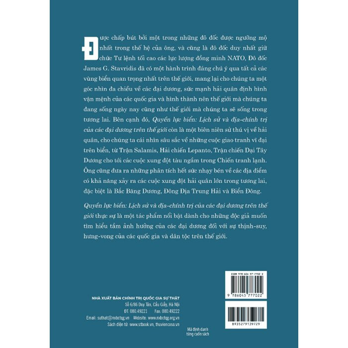 QUYỀN LỰC BIỂN: Lịch sử và địa chính trị của các đại dương trên thế giới - James G. Stavridis - Hà Anh Tuấn dịch - (bìa mềm)