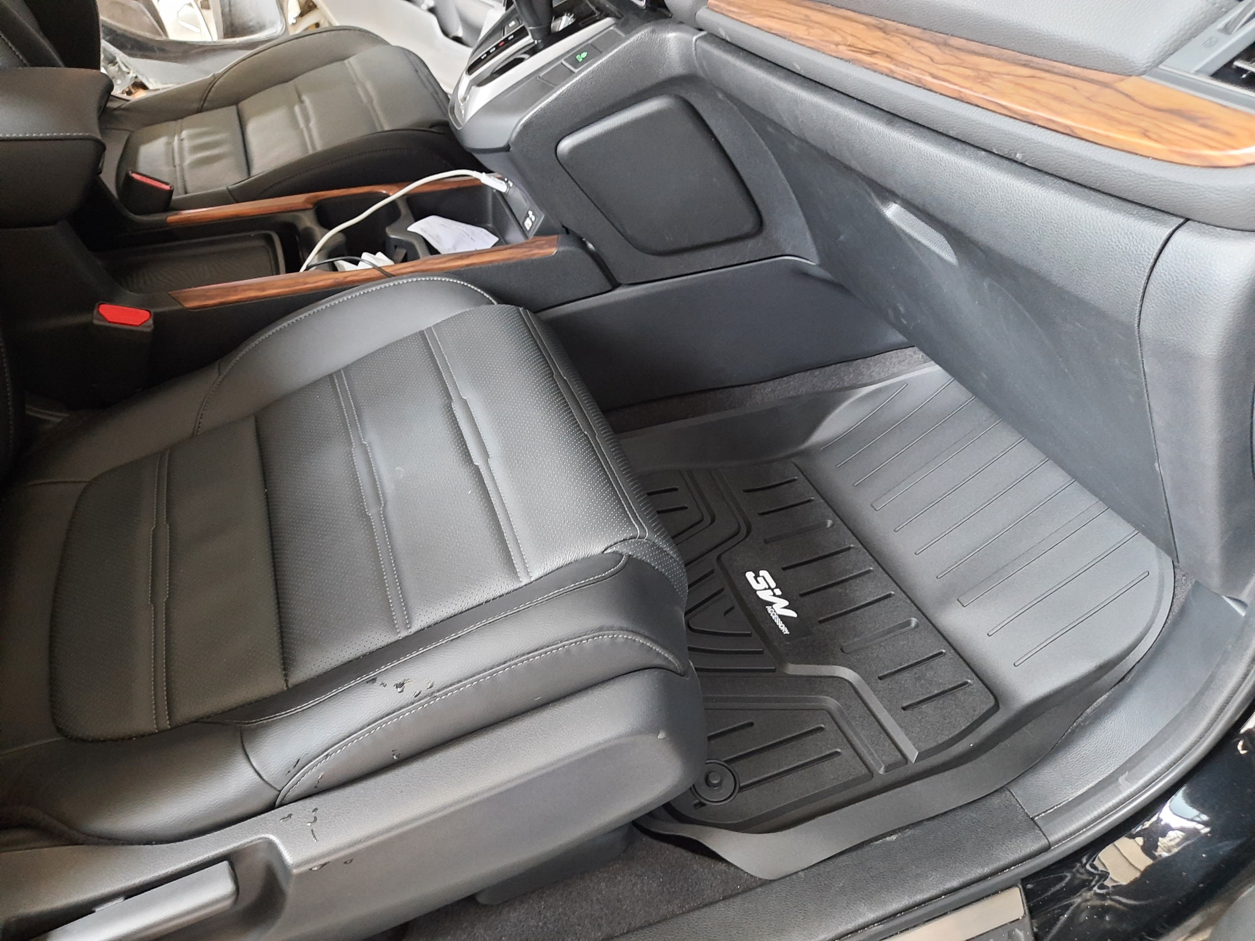 Thảm lót sàn HONDA CRV Nhãn hiệu Macsim 3W chất liệu nhựa TPE đúc khuôn cao cấp - màu đen