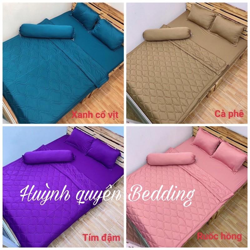 Bộ drap ga thun trơn HQ 4 món mịn, mát, màu sắc đa dạng