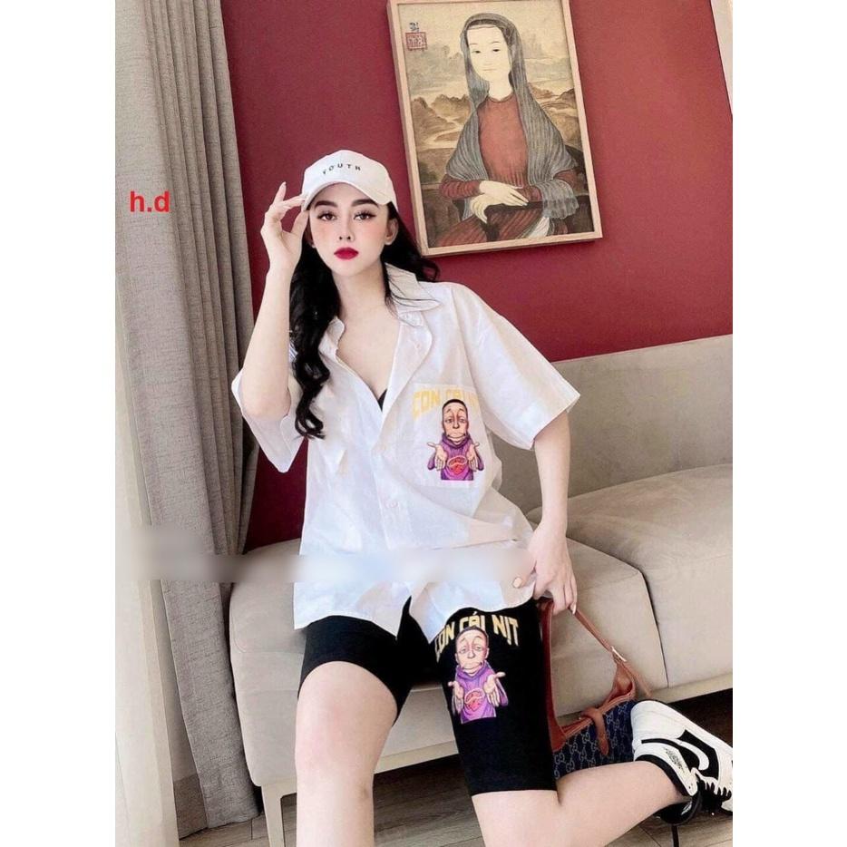 Áo sơ mi nữ hottrend Còn Cái Nịt chất mềm mát nhẹ