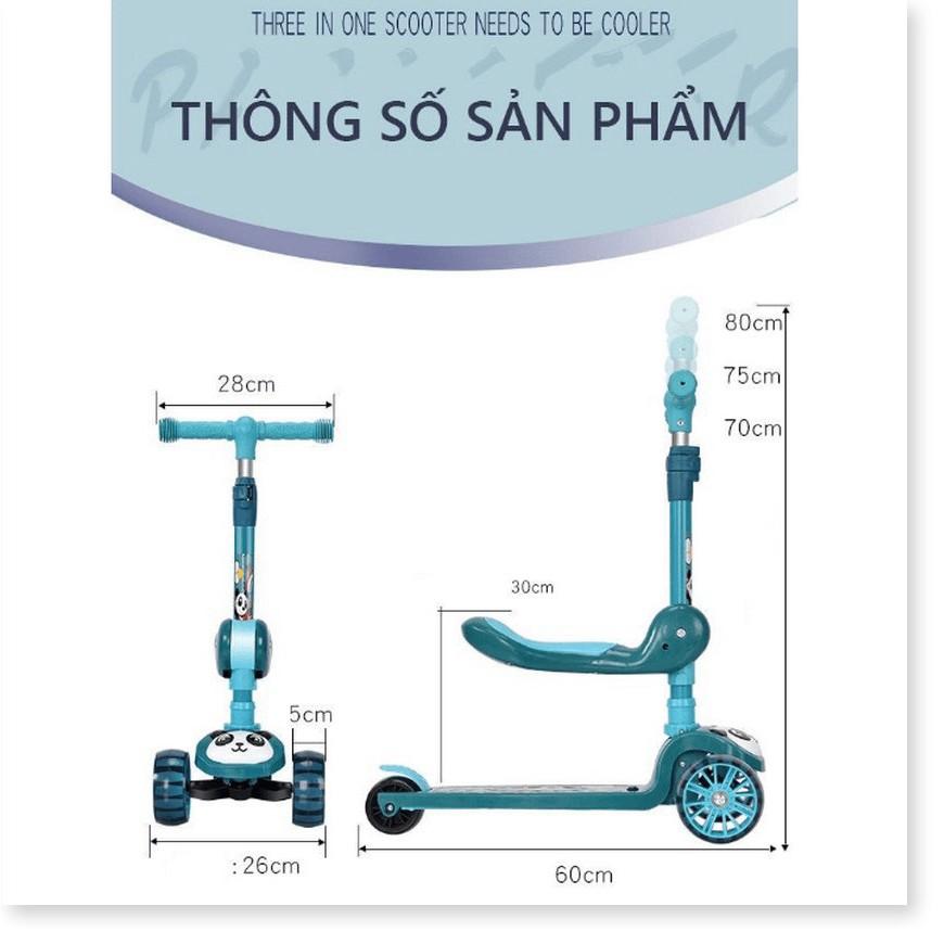 Xe Scooter vận động PANDA 3In1 Chồi Chân, Có Nhạc