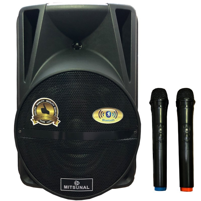 Loa kéo karaoke cao cấp Mitsunal T1202 Chống rung, BASS 30CM, TN Bluetooth Siêu Bass Có Mic Đàm Thoại Thích Hợp các cuộc họp, hội nghị và học trực tuyến trên Zoom - Hàng chính hãng