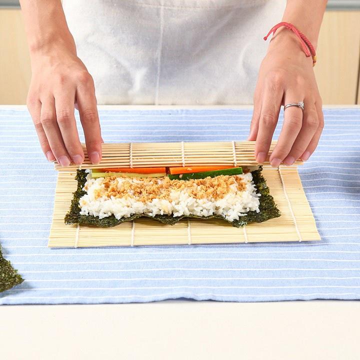Dụng Cụ Cuộn Sushi - Mành Tre Cơm Cuộn Kimbap Sushi Rong Biển Đa Năng Dễ Sử Dụng