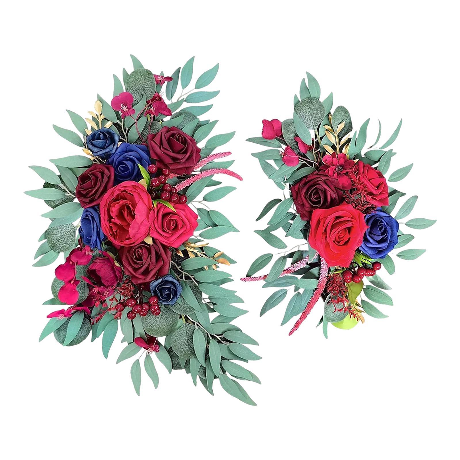 Wedding Arch Flowers Reception Backdrop Floral Rustic Handmade Flower Garland Welcome Ceremony Sign for Front Door Home