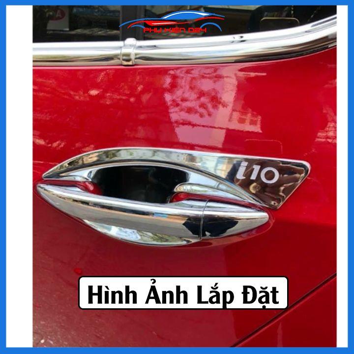 Ốp tay hõm mạ crom Hyundai i10 2014-2015-2016-2017-2018-2019-2020-2021 sáng bóng chống trầy bảo vệ cửa xe ô tô