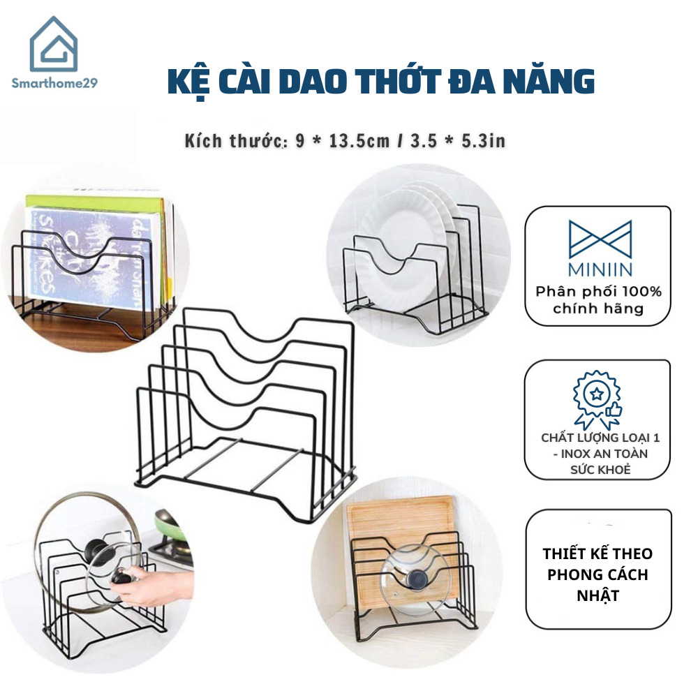 Kệ Giá Dắt Vung Nồi Đa Năng Dắt Thớt - Thiết Kế Tinh Tế, Hiện Đại Theo Phong Cách Nhật Bản - HÀNG CHÍNH HÃNG MINIIN