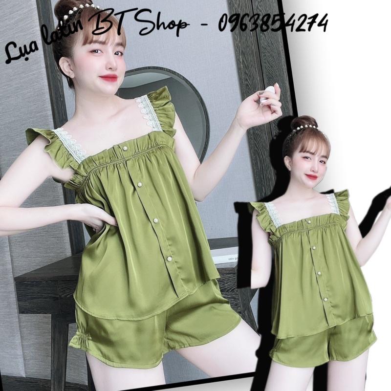 Đồ ngủ mặc nhà lụa latin trơn đùi freesize 42-57kg