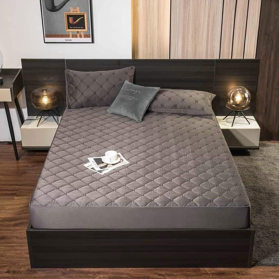 Bộ ga gối lụa trần chữ H hàng nhập 3 món 1m6x2m
