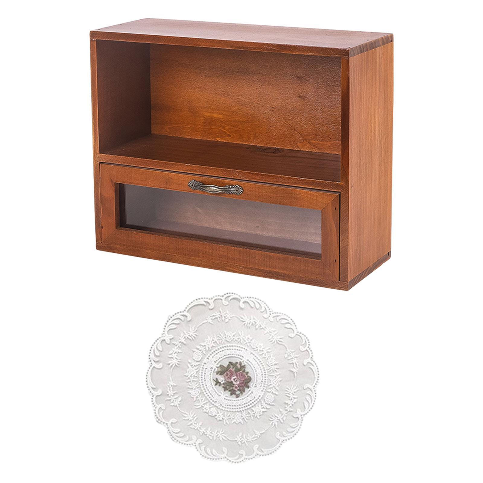 Retro Storage Cabinet Mini Desktop Container for Kitchen Dresser Living Room