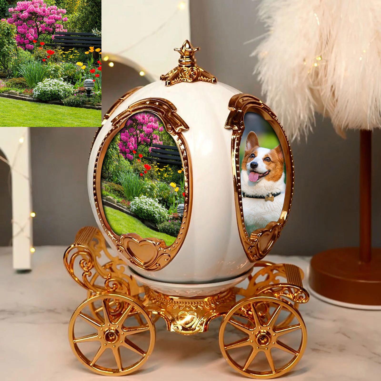 Photo Frame Music Box Rotating Picture Display for Bedroom Desktop