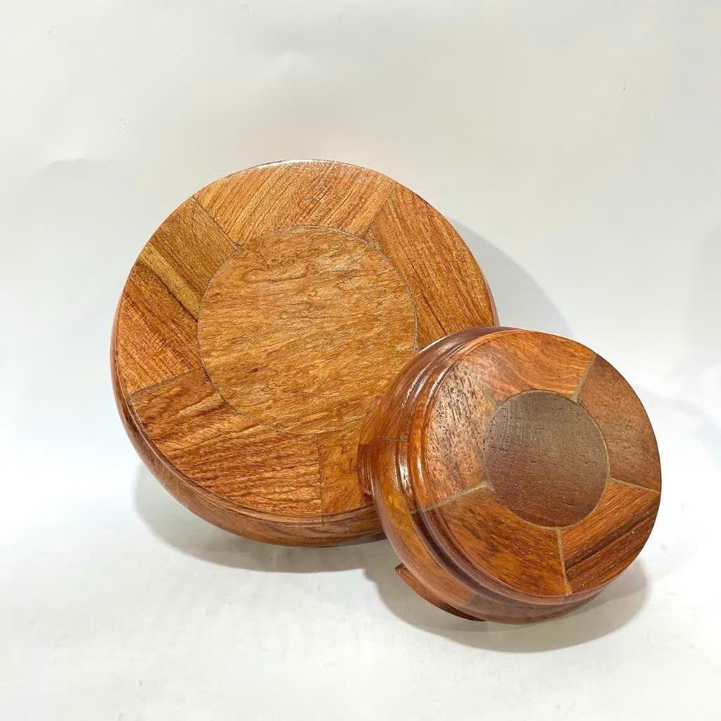 Đế tròn tiện dụng , Đế bát hương (đồ thờ gỗ ,kê bát hương) đế gỗ tròn , đế gỗ chân thấp ( cao 6cm) Trang Trí Nhà Đồng Decor Phòng Decor