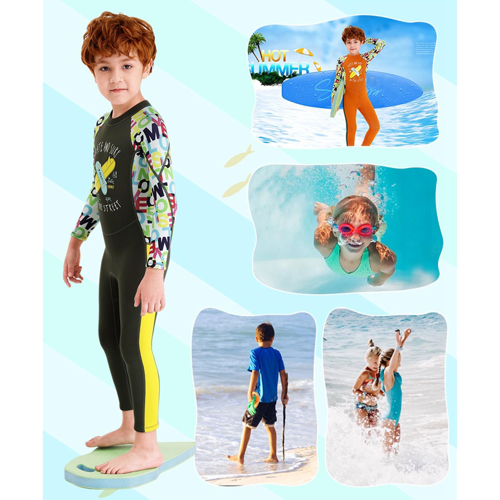 Kids Wetsuit girls and boys Neoprene Swimsuit, Children 2.5mm Thermal  Warm  Sun  Diving Snorkelling Suit