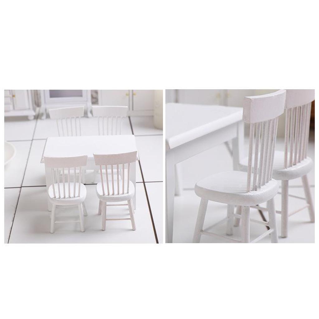 1/12 Scale Dolls House Miniature Unpainted Dining Chair Furniture Accessory