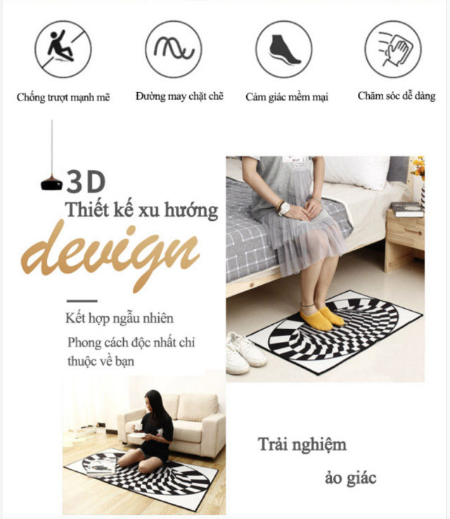 Thảm lót sàn nhà cửa3D illusion sống động