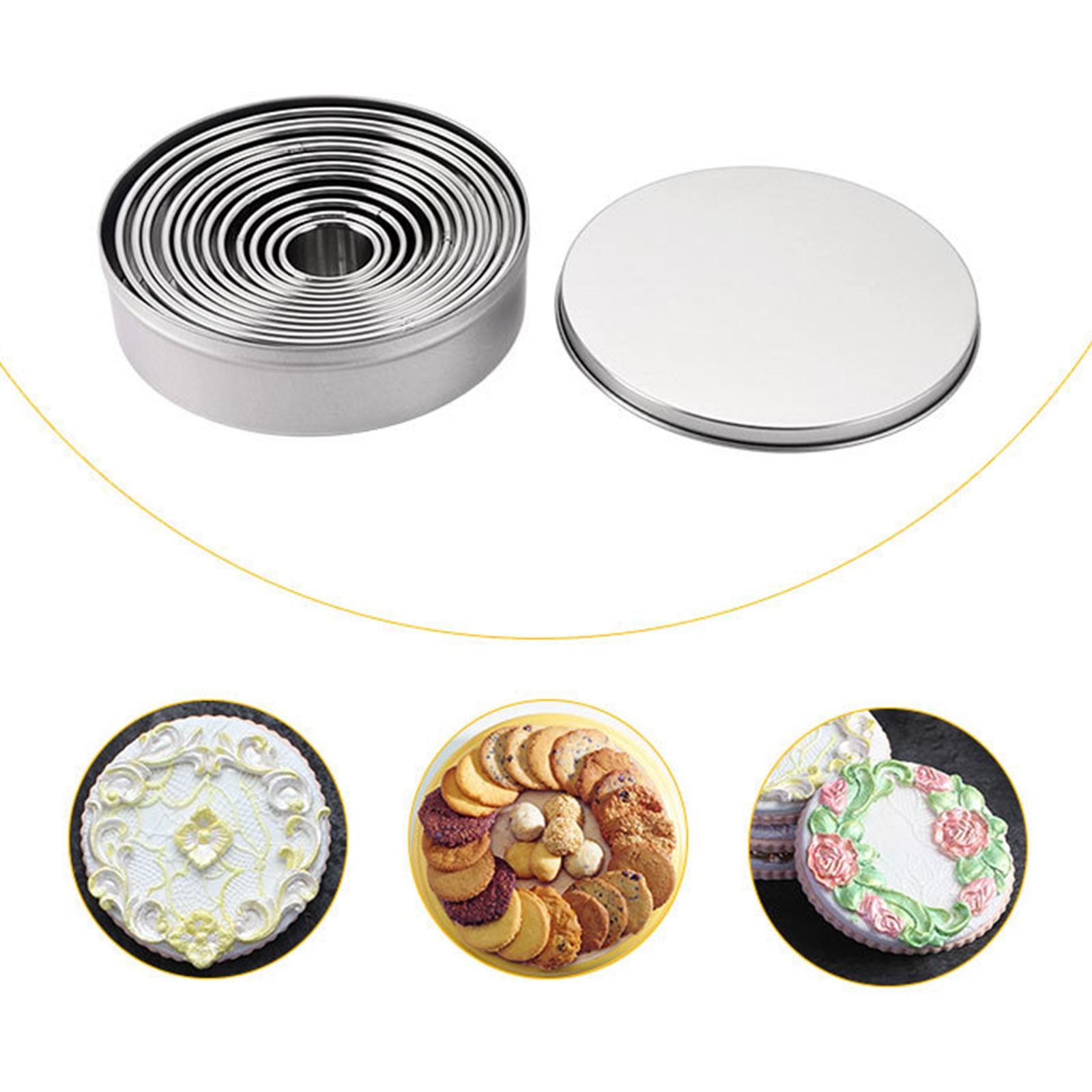 Bộ Khuôn Cắt Bánh Quy Tròn Có Rãnh 12 Cái Với Hộp Đựng