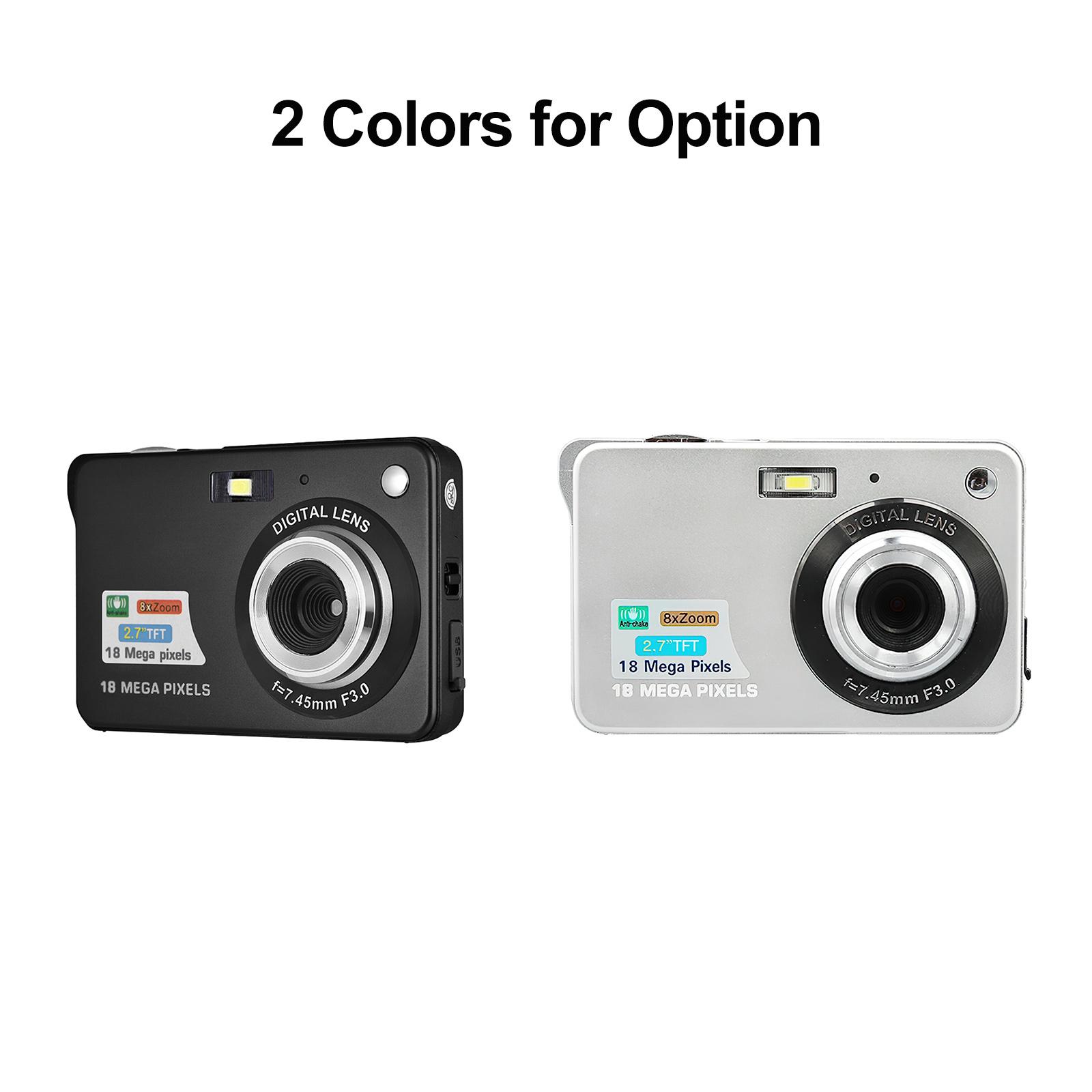 Máy quay máy ảnh kỹ thuật số 720p quay phim 18MP Ảnh 8x Phóng Zoom chống lắc 2,7 inch Màn hình TFT lớn mang theo Túi USB cho trẻ em thanh thiếu niên