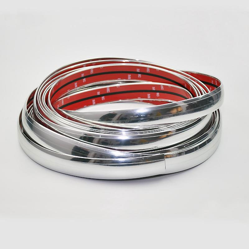 Viền Dán Cửa Sổ Ô Tô Chân Kính Bằng Nhựa PVC Mạ Crom Dài 12 Mét Chiều Rộng Tùy Chọn 6 - 25mm