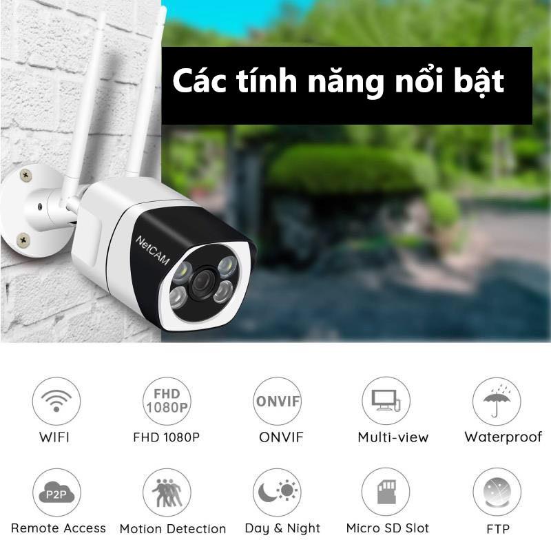 Camera IP Wifi giám sát ngoài trời NetCAM NTL2.0, đàm thoại 2 chiều, phát hiện chuyển động, chống nước chuẩn IP66 - Hàng chính hãng