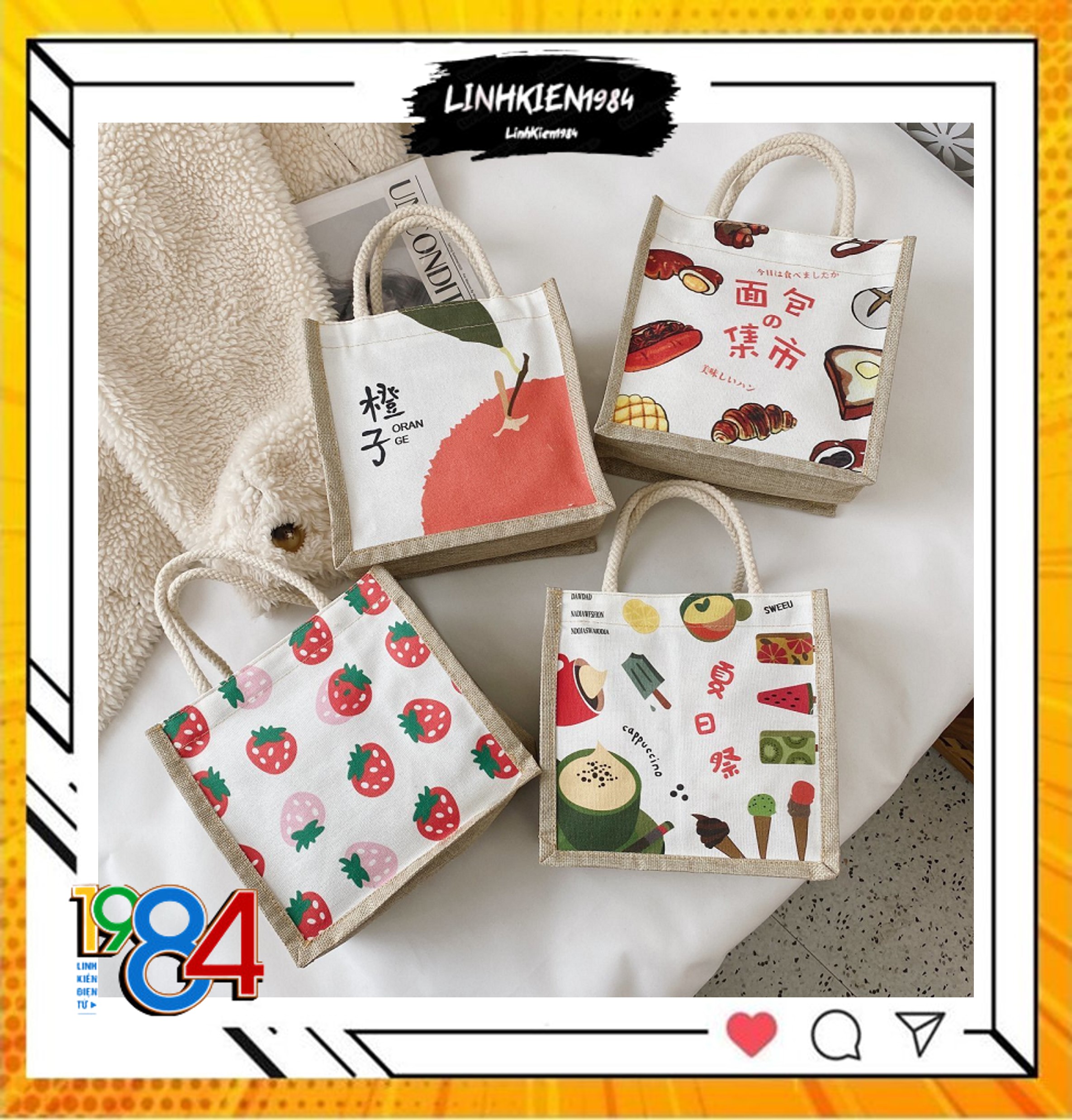 Túi cói túi tote mini đi biển nữ đẹp đi chơi thời trang dễ thương cute phong cách vintage