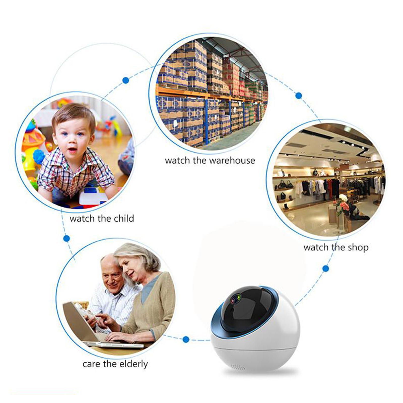 Wireless IP Camera Work with Tuya Smart Life Baby Moniter TF Card Slot