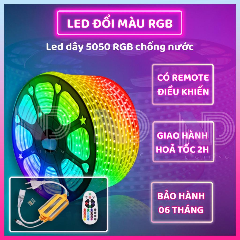 Combo LED dây đổi màu 5050 RGB ( Đơn giá / 1 mét - Có bán kèm nguồn REMOTE )