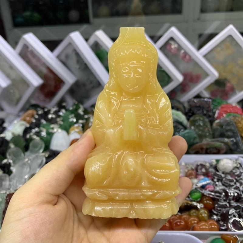Tượng Phật Quan Âm Đá Ngọc Hoàng Long - cao 10.5cn