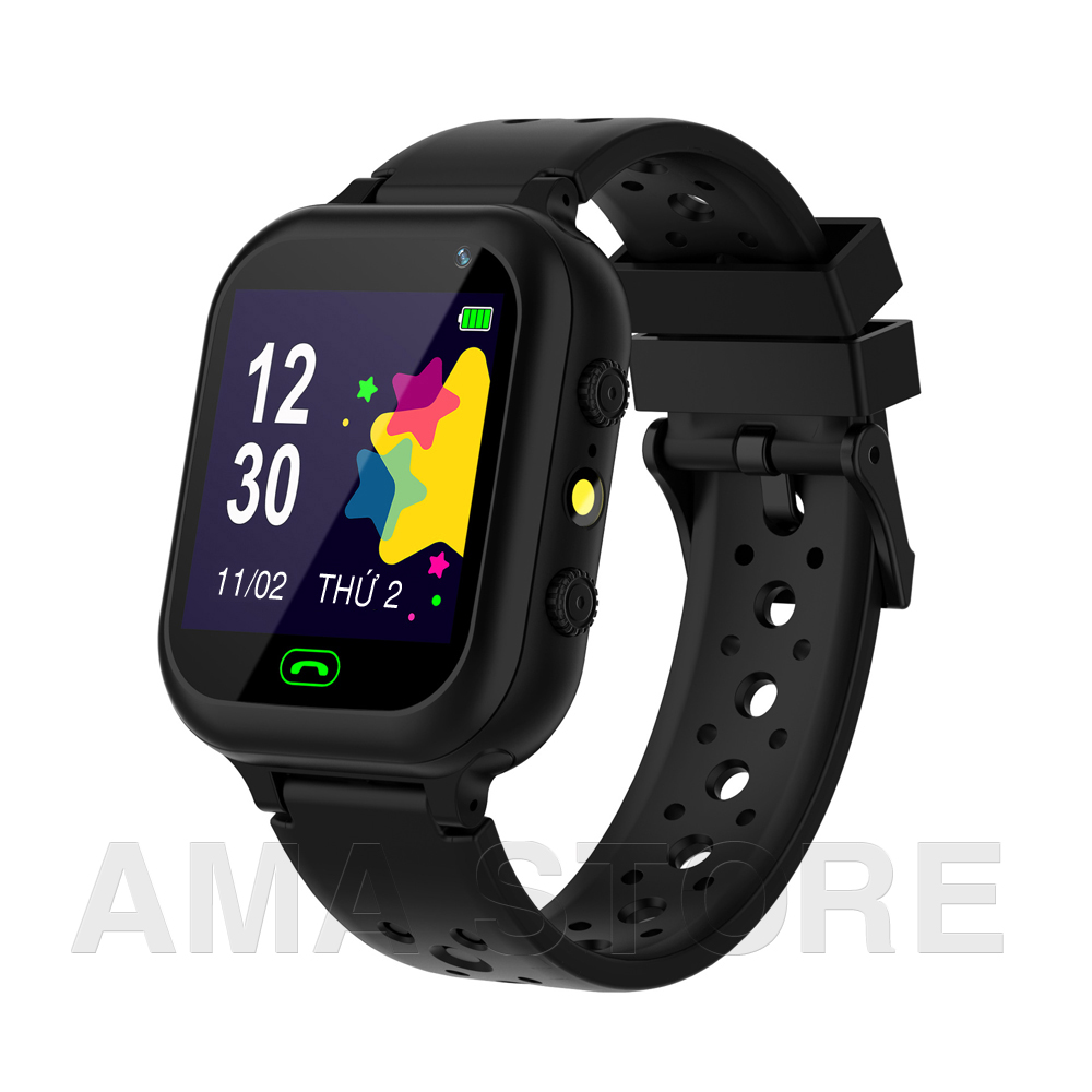 Đồng hồ Thông minh Trẻ em AMA Watch Q15 lắp SIM nghe gọi 2 chiều 3 màu Xanh Hồng Đen Hàng chinh hãng