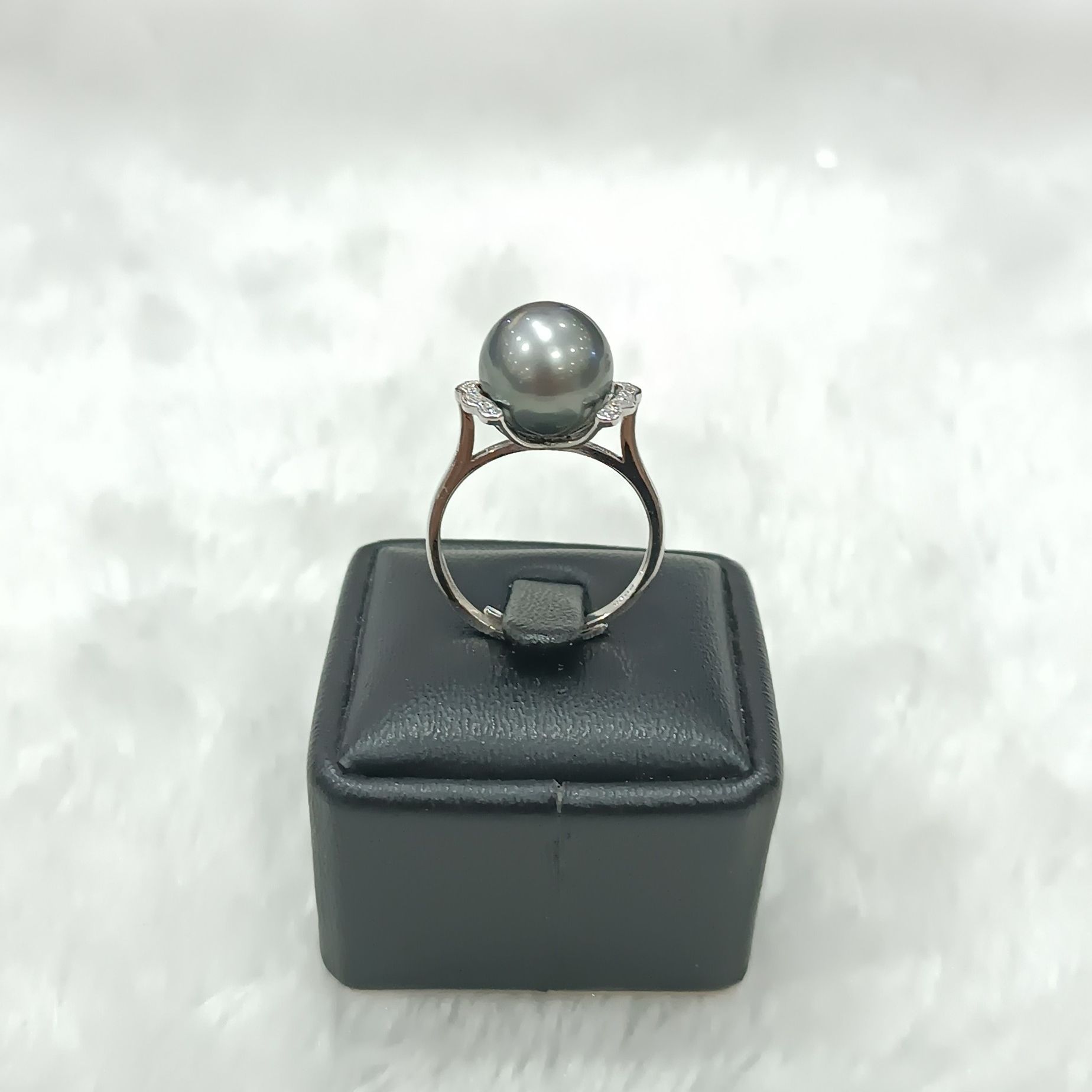 Nhẫn Ngọc Trai Nước Mặn Tahiti Ánh Xanh Free Size (N0608) - MOON Jewelry