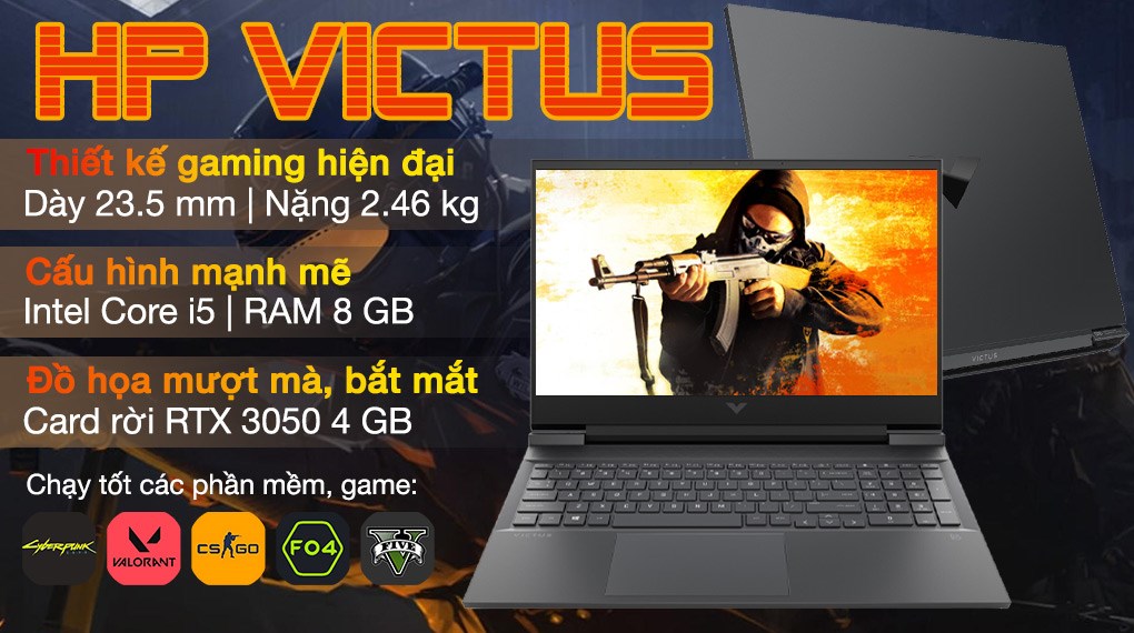 Laptop HP VICTUS 16 d0204TX i5 11400H/8GB/32GB+512GB/4GB RTX3050/16.1"F/144Hz/Win11//Đen - Hàng chính hãng