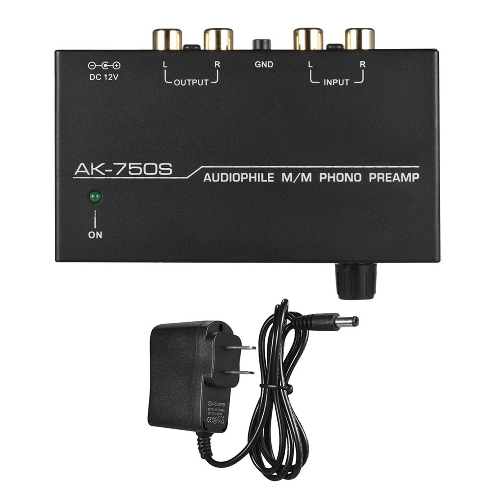 Phono Preamp Pre  US Standard Plug Portable Compact ,Black