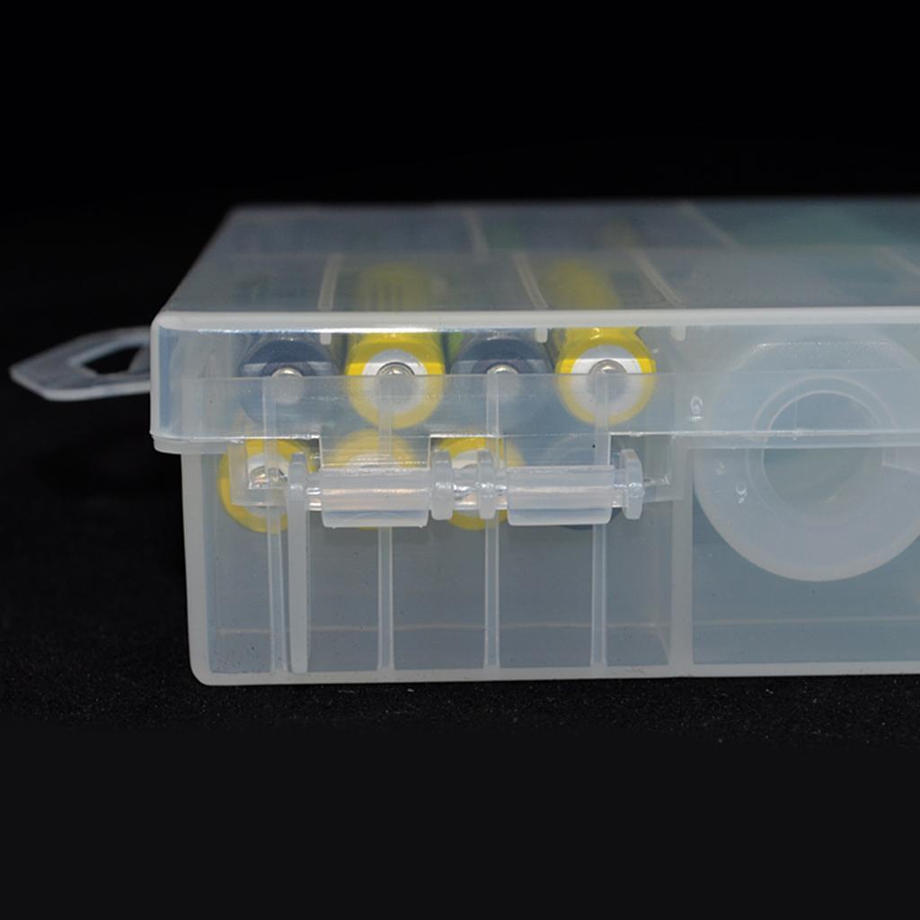 Clear Plastic Battery Storage Case Box Durable for 8x AA &amp; 8x AAA Batteries