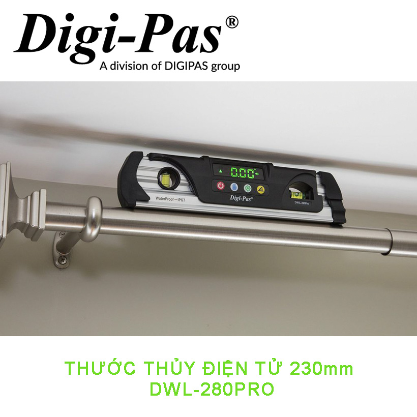 Thước thủy điện tử 230mm Digipas DWL-280pro