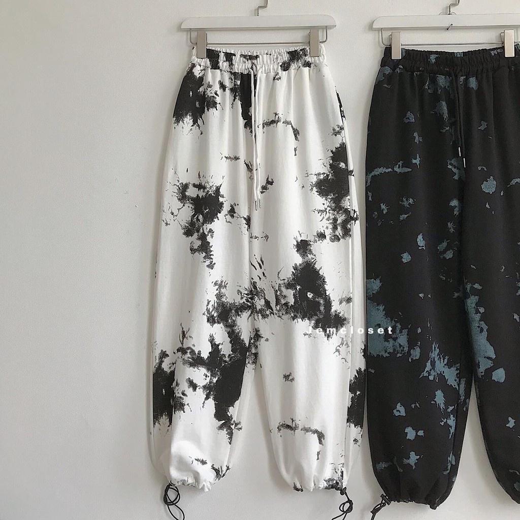 Quần Jogger Nữ Dây Rút Street Style Hàn Quốc Jogger Thun Ống Rộng Chất Dày Dặn Đứng Form 2705