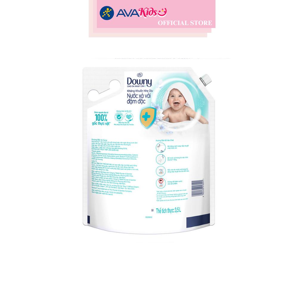 Nước xả quần áo cho bé Downy Kháng Khuẩn Nhẹ Dịu hương dịu nhẹ túi 3.5 lít
