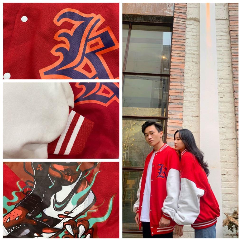 _ Áo khoác VARSITY họa tiết Longsnkr chất nỉ cao cấp giữ nhiệt và thoáng - Bomber /Varsity