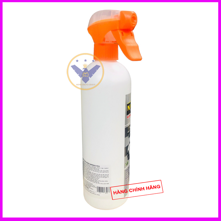 Tẩy ố kính ô tô, ố vàng lazang, logo, nẹp mạ crom Nanoka Clean 500ml