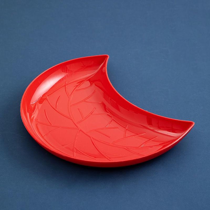 Set 5 đĩa nhựa hình bán nguyệt đựng hoa quả, bánh kẹo
