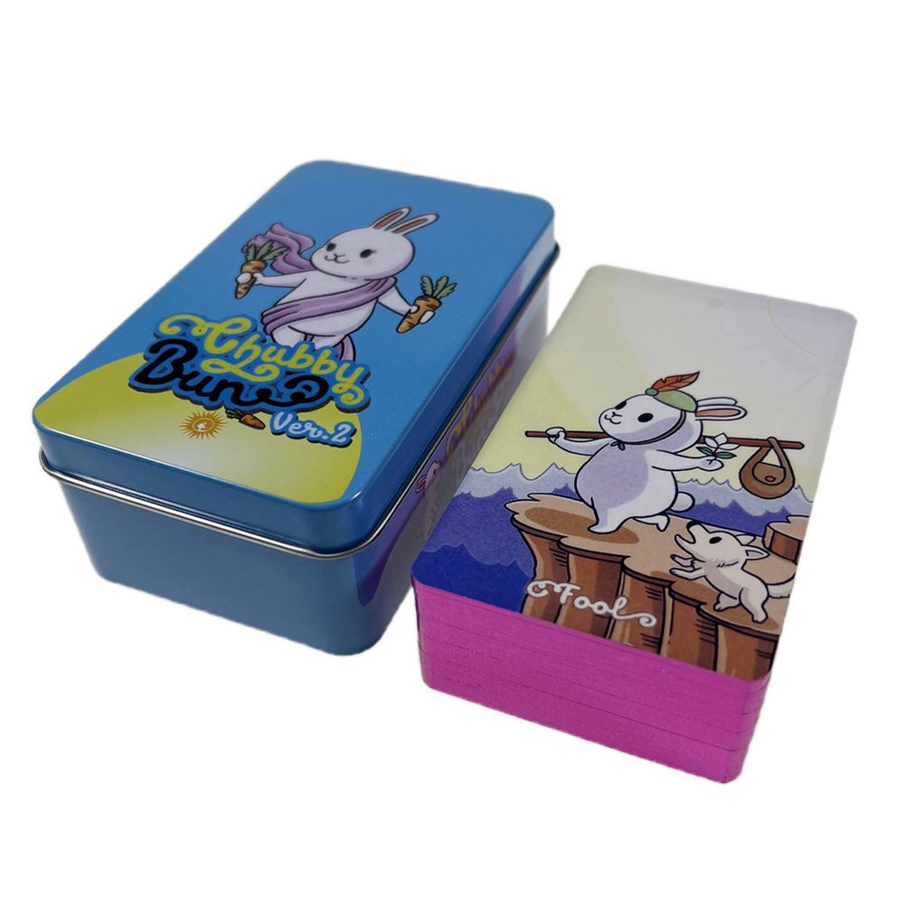 Bộ Bài Chubby Bun Tarot 78 Thẻ Mạ Tím, Hộp Sắt