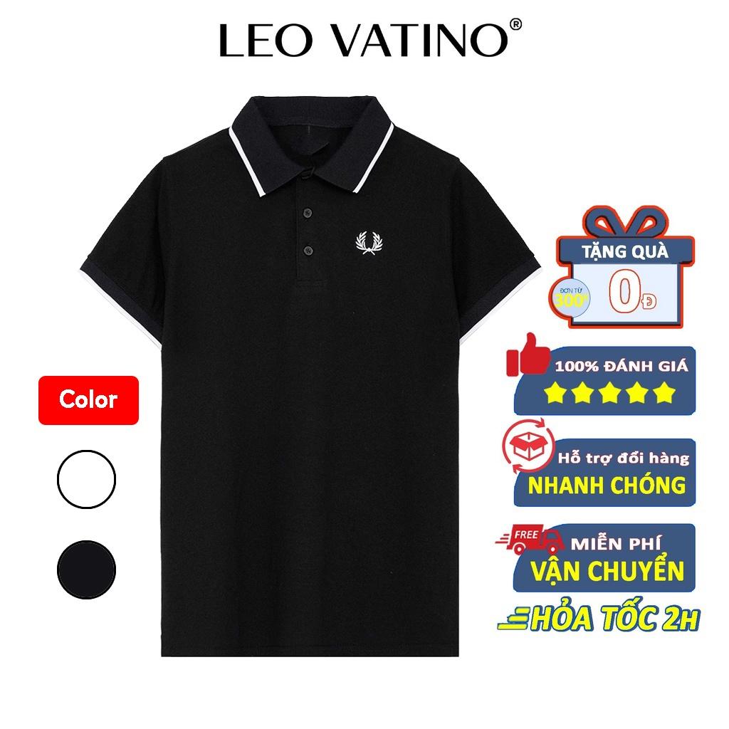 Áo polo nam Leo Vatino thêu logo phối cổ dệt viền chất Cotton cá sấu bộ 2 màu co giãn chuẩn form tay ngắn mẫu 3