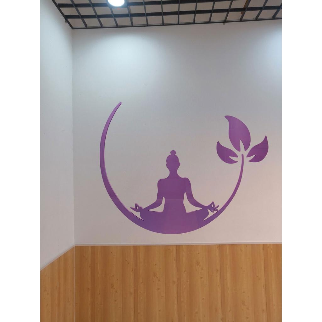 Tranh dán tường mica 3d decor khổ lớn trang trí phòng tập yoga viện thẩm mỹ