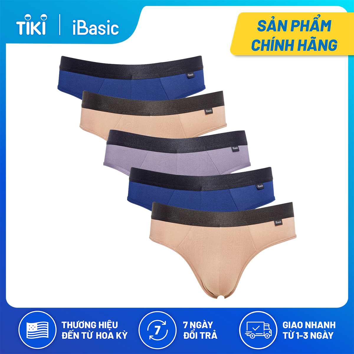 Combo 5 quần lót nam thun brief Espresso iBasic PANM102