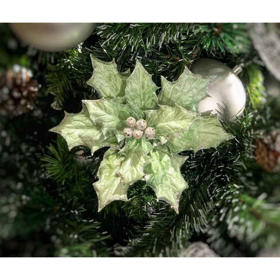 Cành Hoa Trạng Nguyên Trang Trí Giáng Sinh Noel Dia Poinsettia Pick Mint