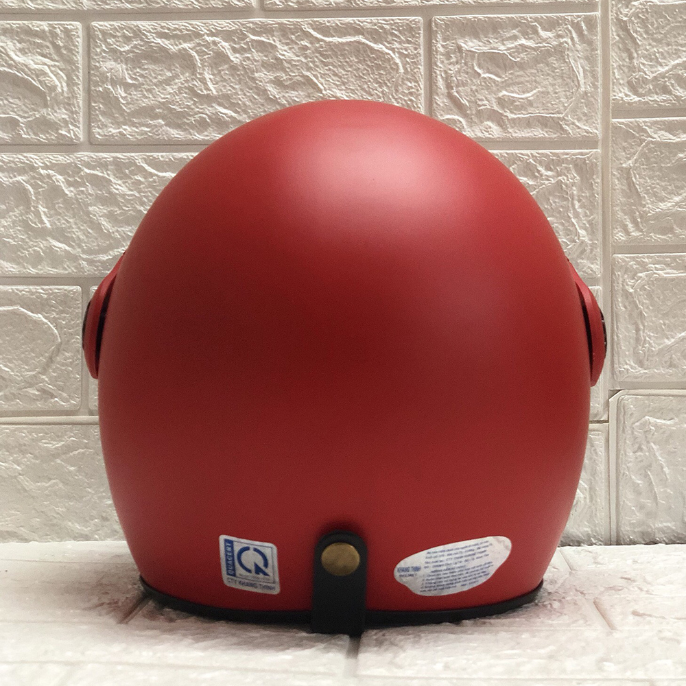 Mũ Bảo Hiểm Có Kính 3/4 Đầu N025 Bopa – Màu Đỏ Nhám Kính Trong _ Chống bụi, chống nắng đi được cả ban đêm