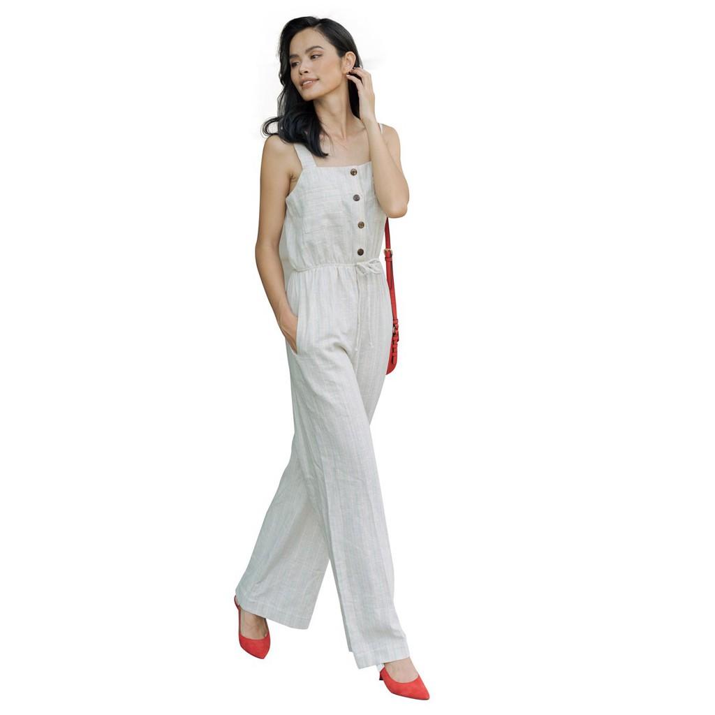 Jumpsuit Linen Nữ Kem F2 Fashion & Freedom